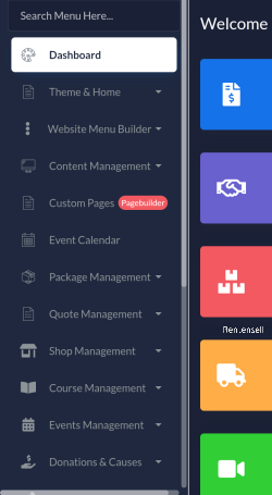 Website with admin back office